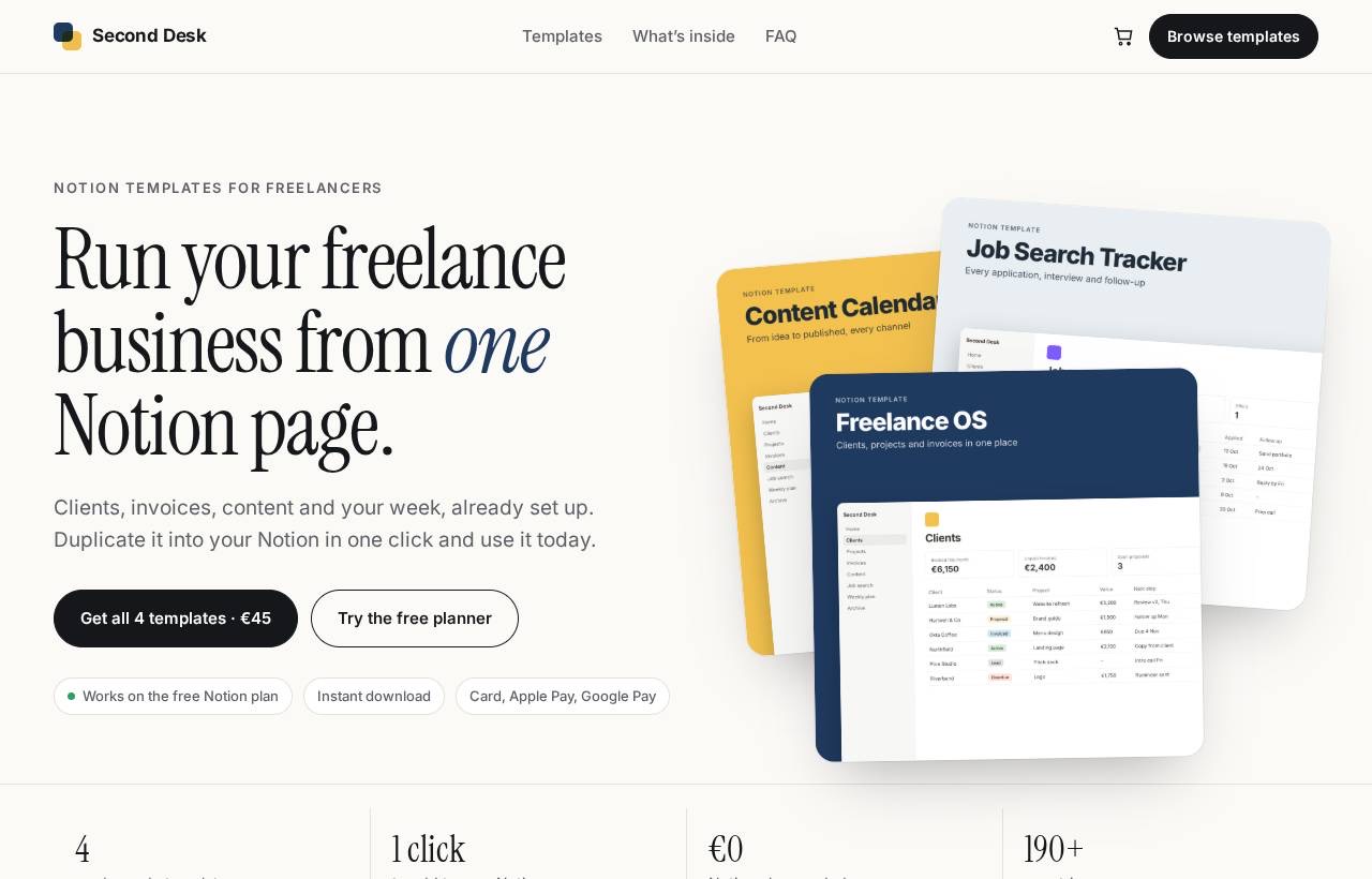 Second Desk, a demo template store running on AgentaOS Stores